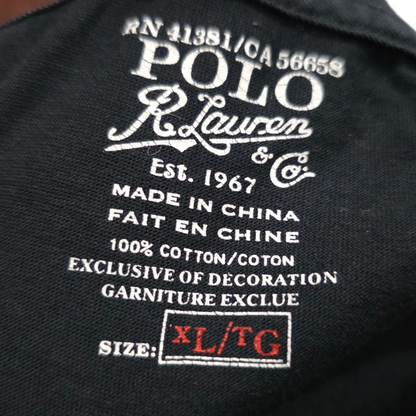 Playera Manga Larga Ralph Lauren Xgrande Xl Negro Pony Rojo