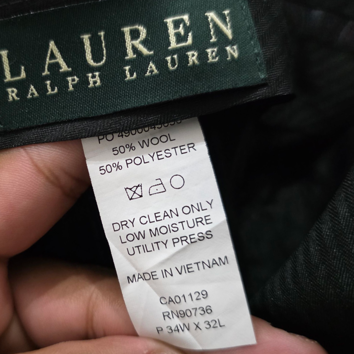 Pantalon De Vestir Ralph Lauren 34x32 Gris
