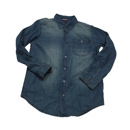 Camisa Tommy Hilfiger Adolescente L 16/18 Mezclilla Azul