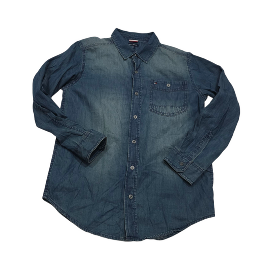 Camisa Tommy Hilfiger Adolescente L 16/18 Mezclilla Azul