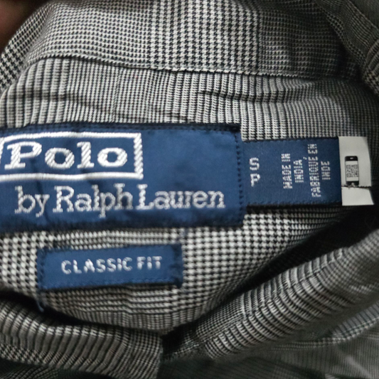 Camisa Ralph Lauren Chico S Blanco Y Negro Classic Fit