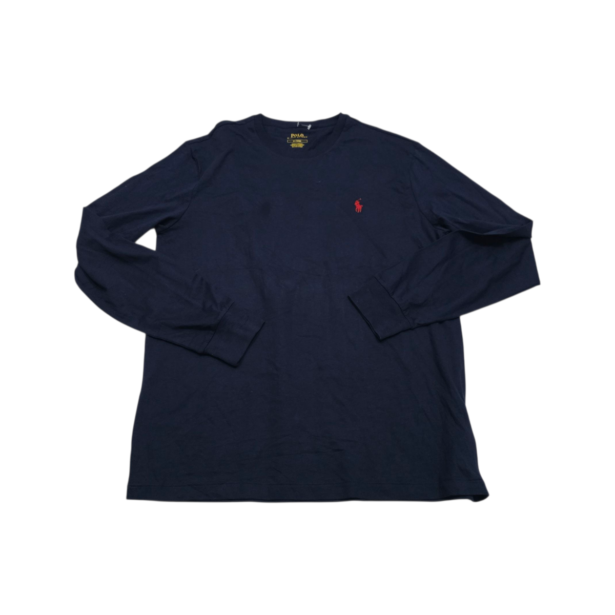 Playera Manga Larga Ralph Lauren Mediana M Azul Pony Rojo