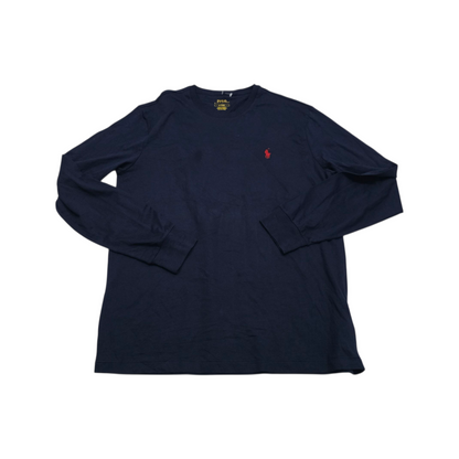 Playera Manga Larga Ralph Lauren Mediana M Azul Pony Rojo