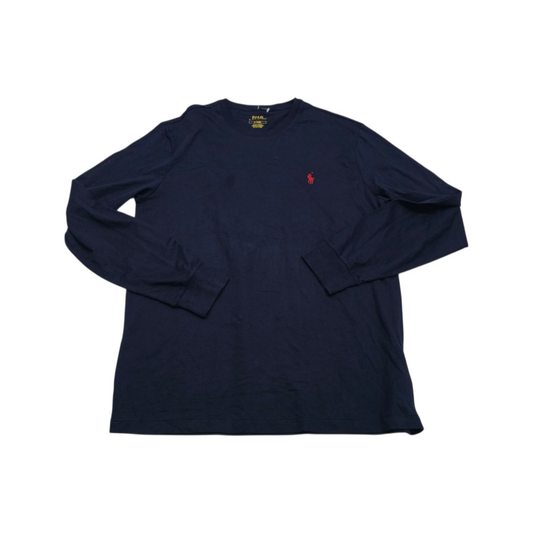 Playera Manga Larga Ralph Lauren Mediana M Azul Pony Rojo