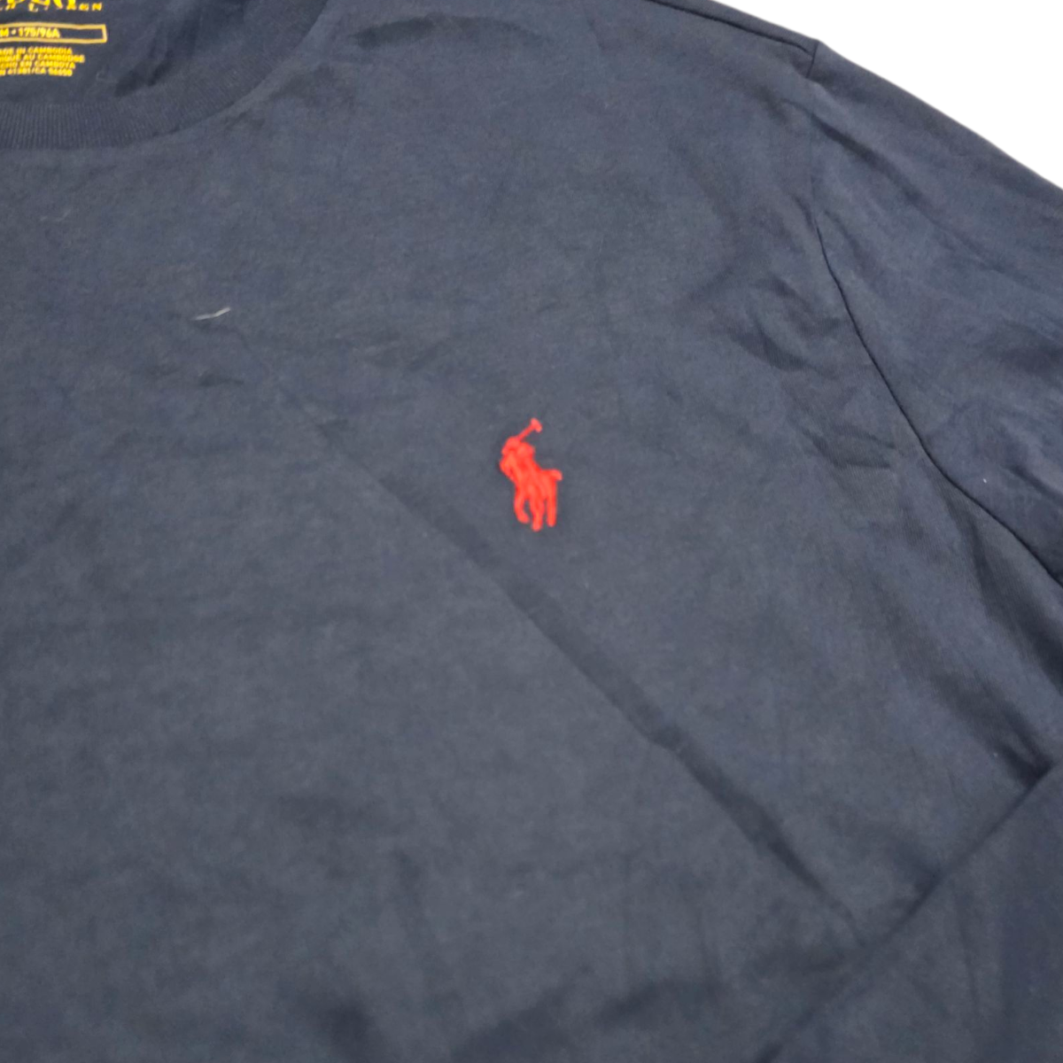 Playera Manga Larga Ralph Lauren Mediana M Azul Pony Rojo