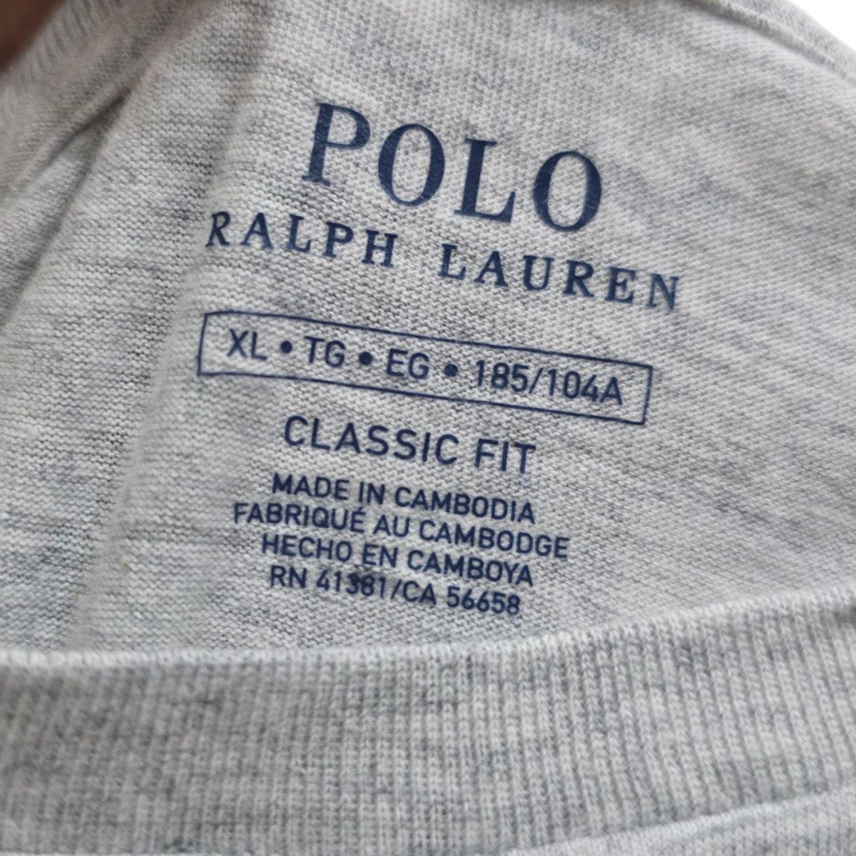 Playera Manga Larga Ralph Lauren Xgrande Xl Gris Classic Fit