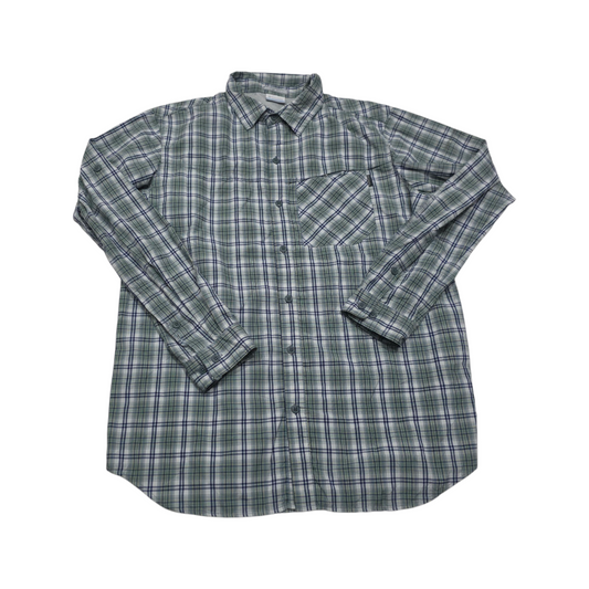Camisa Columbia Grande L Cuadro Verde Y Azul