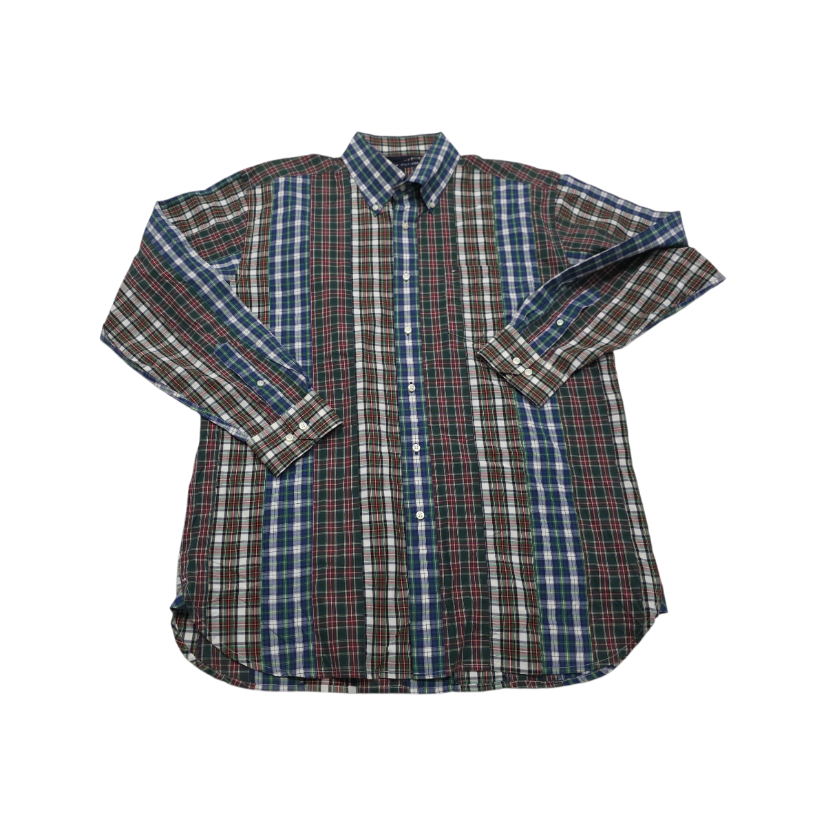 Camisa Tommy Hilfiger Grande L Cuadro Verde Azul Y Rojo