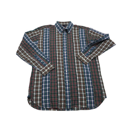 Camisa Tommy Hilfiger Grande L Cuadro Verde Azul Y Rojo