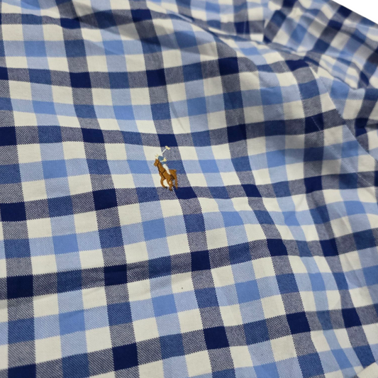 Camisa Ralph Lauren Grande L Cuadro Azul Y Azul Claro