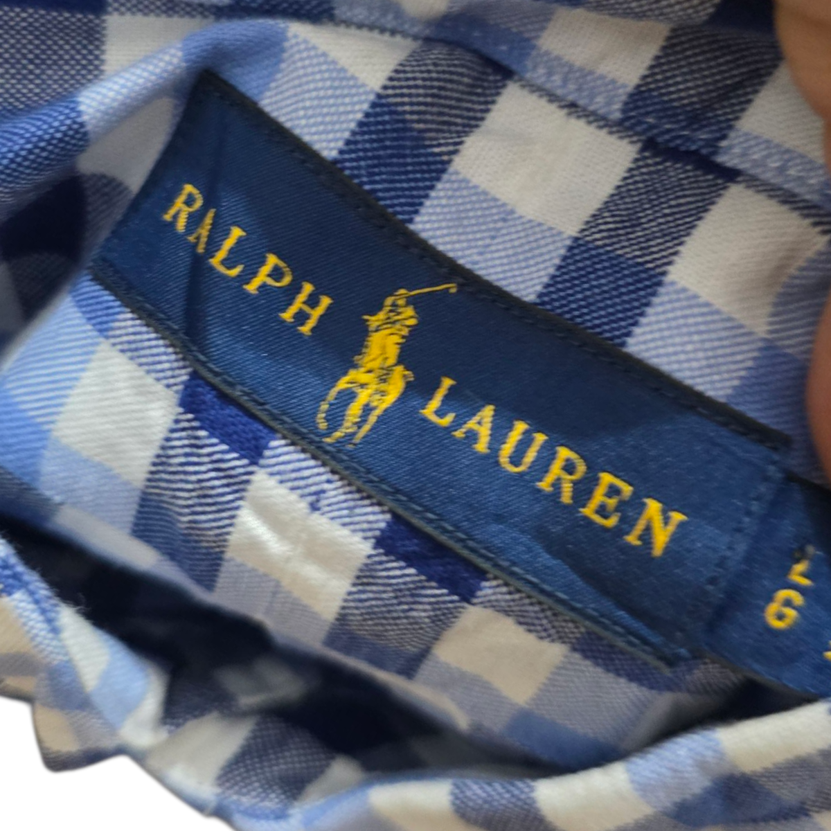 Camisa Ralph Lauren Grande L Cuadro Azul Y Azul Claro