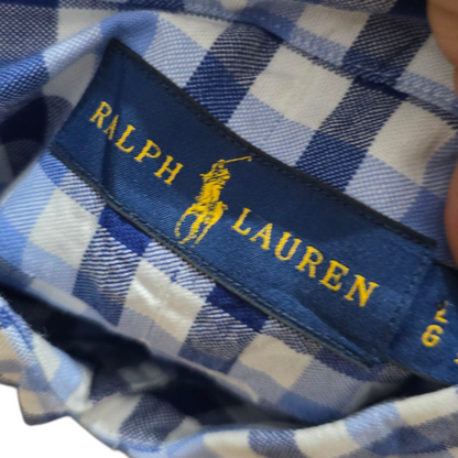 Camisa Ralph Lauren Grande L Cuadro Azul Y Azul Claro