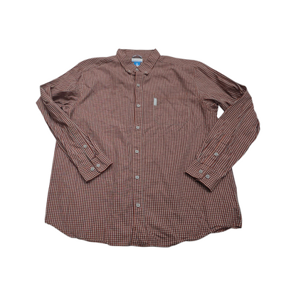 Camisa Columbia Xgrande Xl Cuadro Naranja Y Blanco
