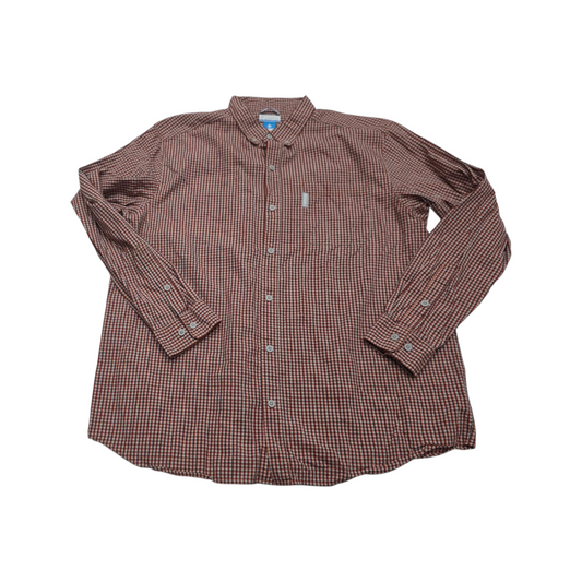Camisa Columbia Xgrande Xl Cuadro Naranja Y Blanco