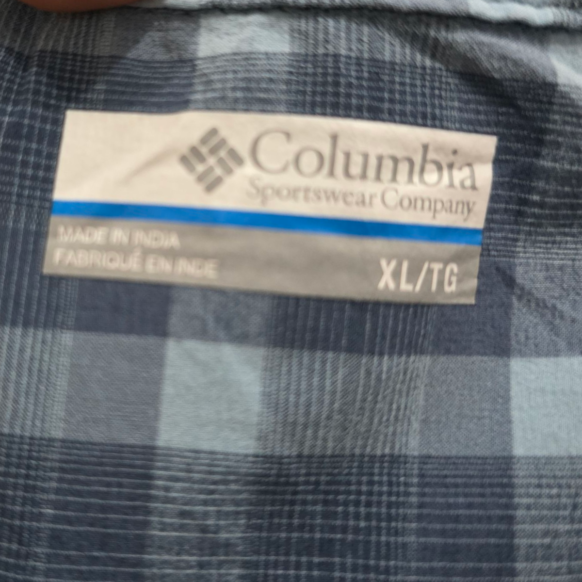 Camisa Columbia Xgrande Xl Cuadro Azul