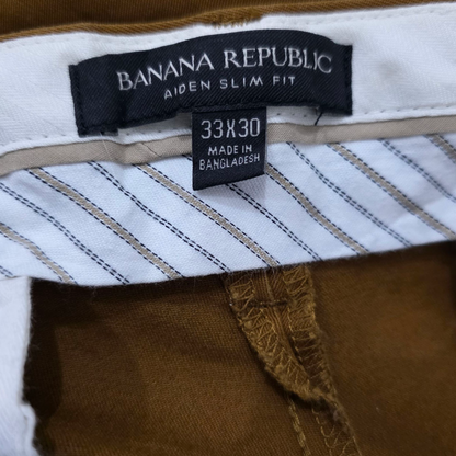 Pantalon Banana Republic Aiden Slimfit 33x30 Cafe