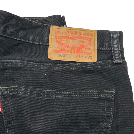 Pantalon Recto Levis 505 34x32 Negro Deslavado