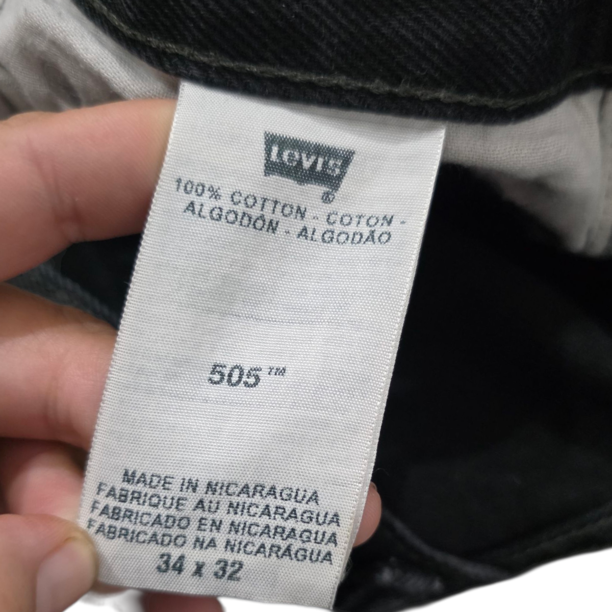 Pantalon Recto Levis 505 34x32 Negro Deslavado