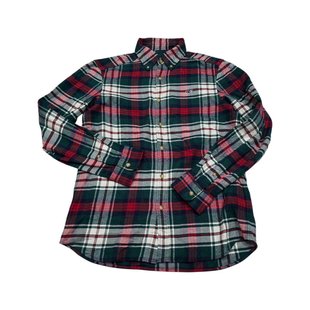 Camisa Vineyard Vines Chico S Cuadro Rojo Verde
