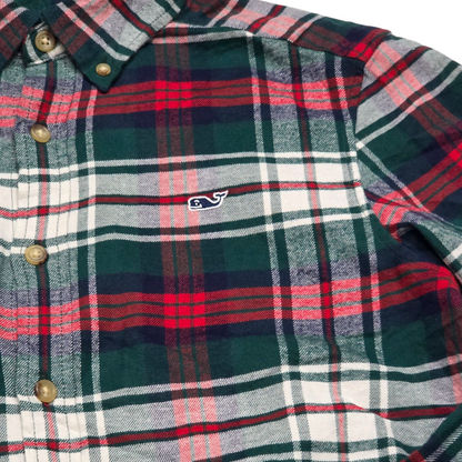 Camisa Vineyard Vines Chico S Cuadro Rojo Verde