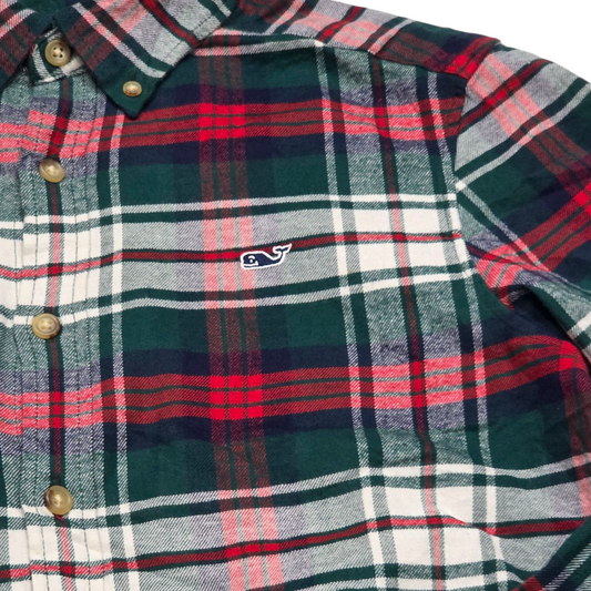 Camisa Vineyard Vines Chico S Cuadro Rojo Verde