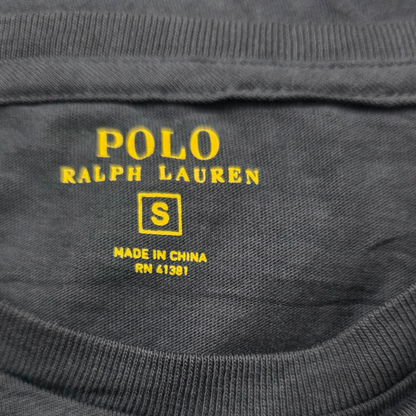 Playera Manga Larga Ralph Lauren Chico S Gris Pony Rojo (Usado)