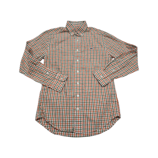 Camisa Slimfit Vineyard Vines Chico S Cuadro Naranja Verde