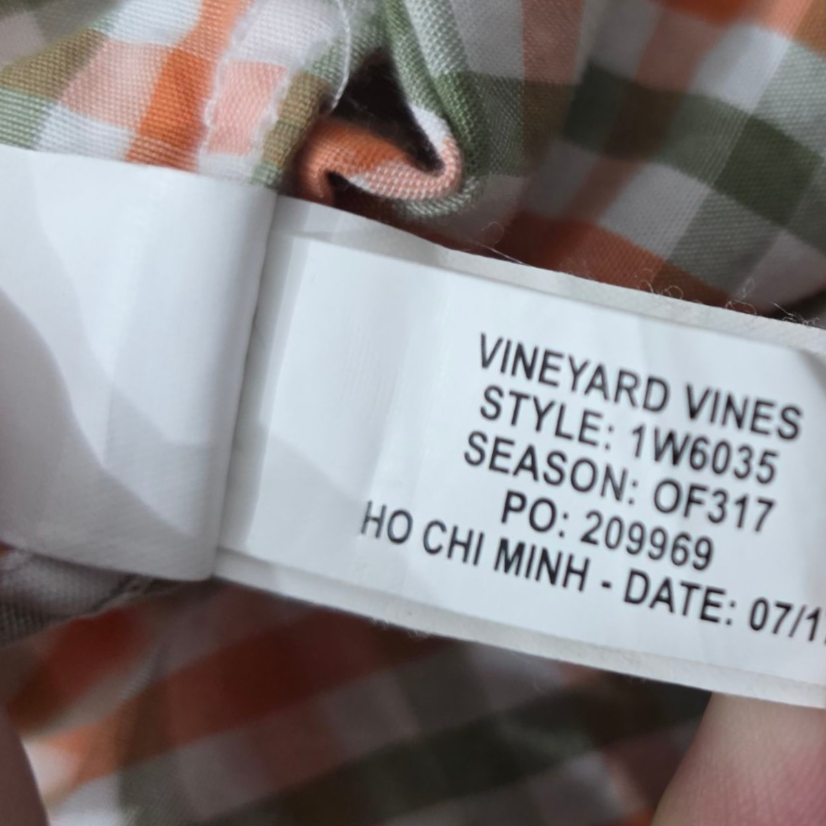 Camisa Slimfit Vineyard Vines Chico S Cuadro Naranja Verde