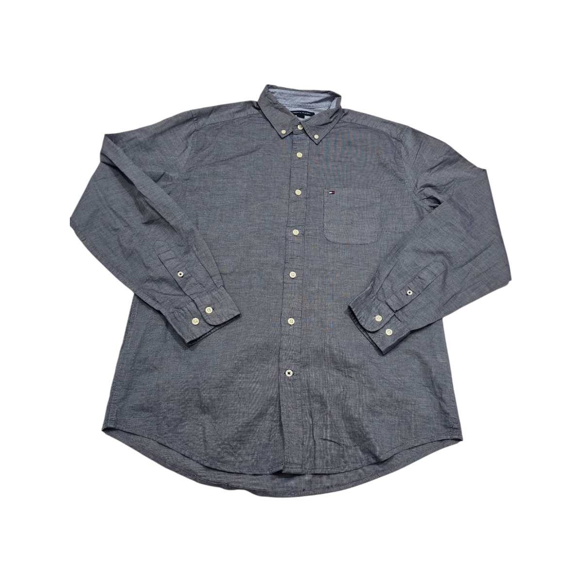 Camisa Classic Fit Tommy Hilfiger Mediana M Azul Grisaceo