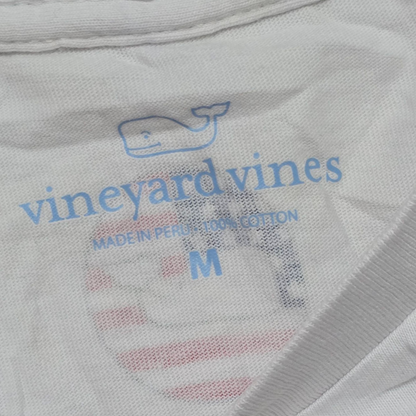 Playera Vineyard Vines Mediana M Blanca Letras Bandera