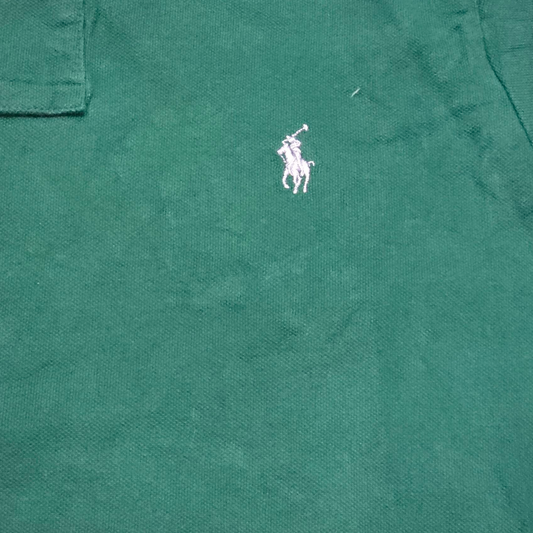 Playera Polo Ralph Lauren Mediana M Verde Pony Gris