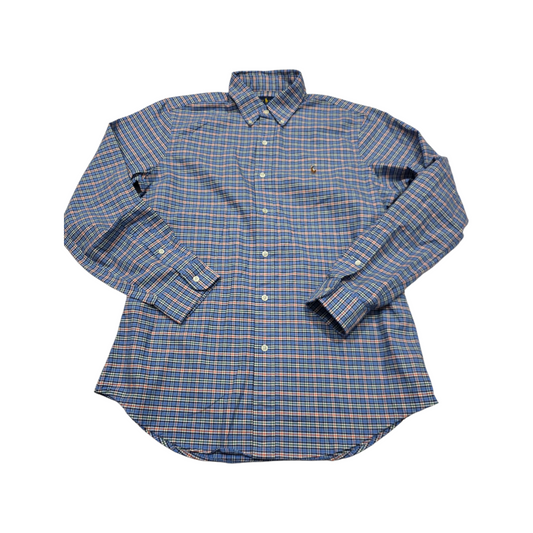 Camisa Ralph Lauren Medianam Cuadros Azul Claro Pony Colores