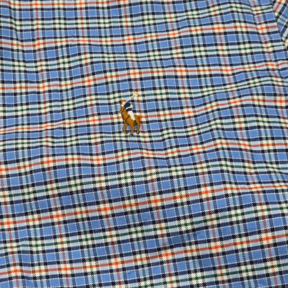 Camisa Ralph Lauren Medianam Cuadros Azul Claro Pony Colores