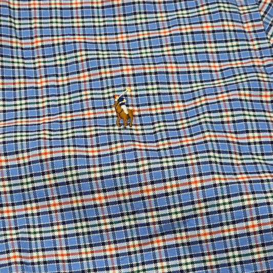 Camisa Ralph Lauren Medianam Cuadros Azul Claro Pony Colores