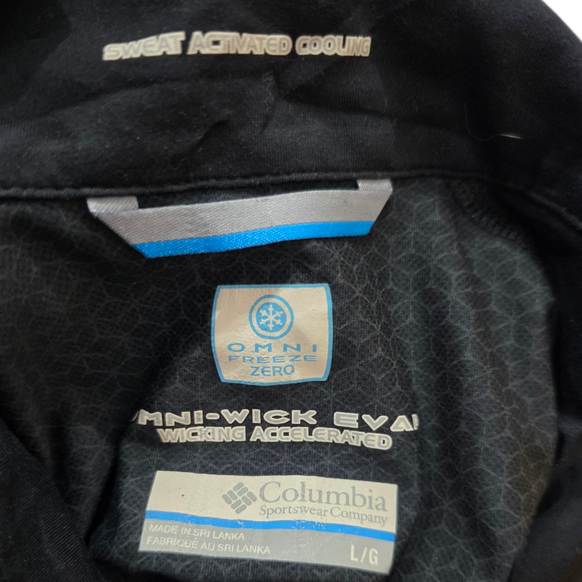 Playera Polo Medio Cierre Columbia Grande L Negro (Usado)