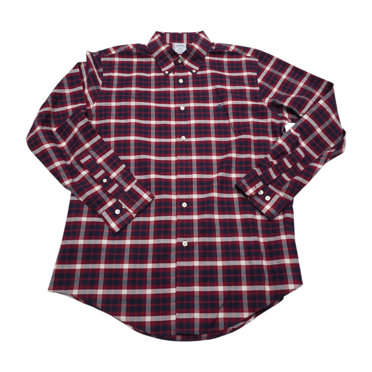 Camisa Regent Brooks Brothers Grande L Cuadro Rojo Azul