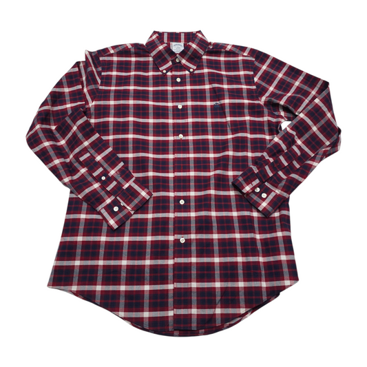 Camisa Regent Brooks Brothers Grande L Cuadro Rojo Azul