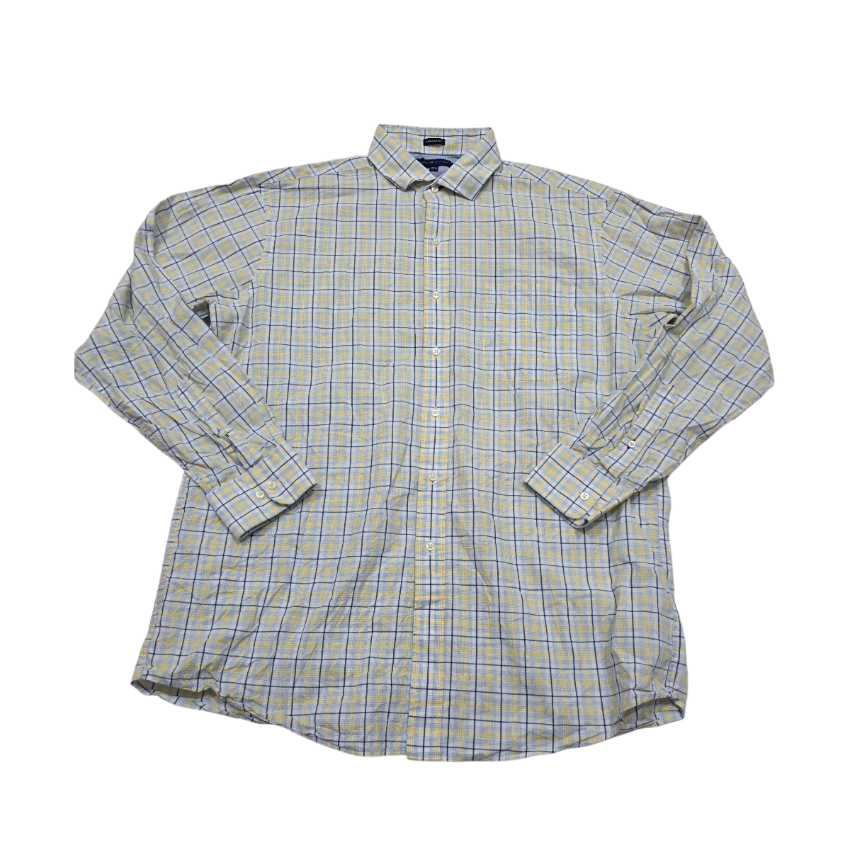 Camisa Tommy Hilfiger Grande L 16 1/2 Cuadro Amarilo Azul (Usado)