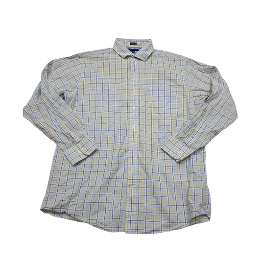 Camisa Tommy Hilfiger Grande L 16 1/2 Cuadro Amarilo Azul (Usado)