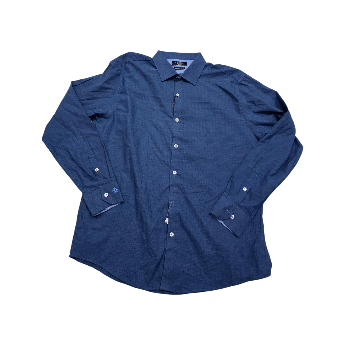 Camisa Slim Fit Penguin Grande L 16 1/2 Azul