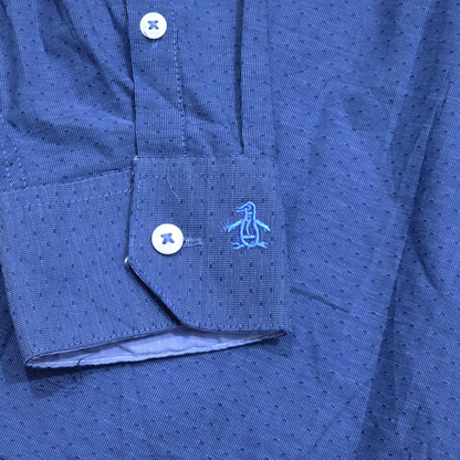 Camisa Slim Fit Penguin Grande L 16 1/2 Azul