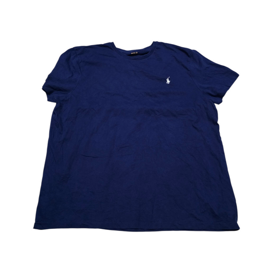 Playera Ralph Lauren Xgrande Custom Slimfit Azul Pony Blanco