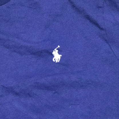 Playera Ralph Lauren Xgrande Custom Slimfit Azul Pony Blanco