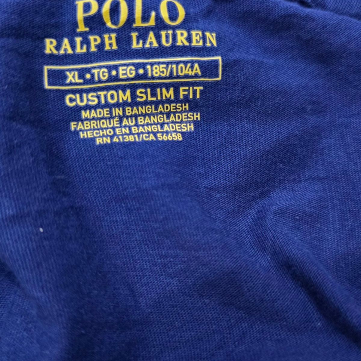 Playera Ralph Lauren Xgrande Custom Slimfit Azul Pony Blanco