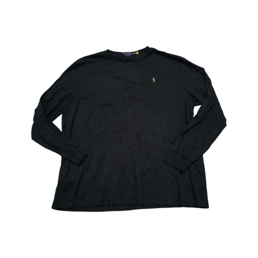 Playera Manga Larga Ralph Lauren Xgrandexl Negro Pony Colors