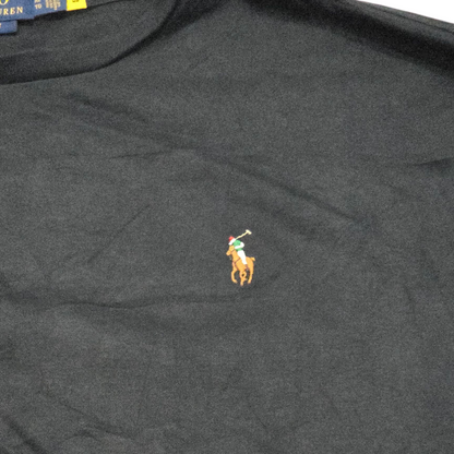 Playera Manga Larga Ralph Lauren Xgrandexl Negro Pony Colors