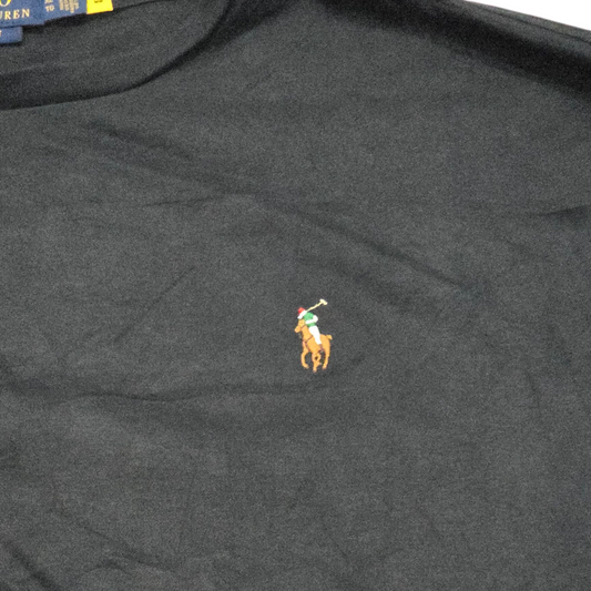 Playera Manga Larga Ralph Lauren Xgrandexl Negro Pony Colors