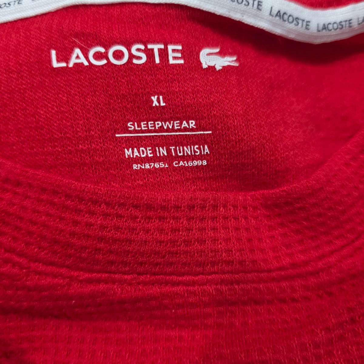 Playera Manga Larga Lacoste Xgrande Xl Rojo