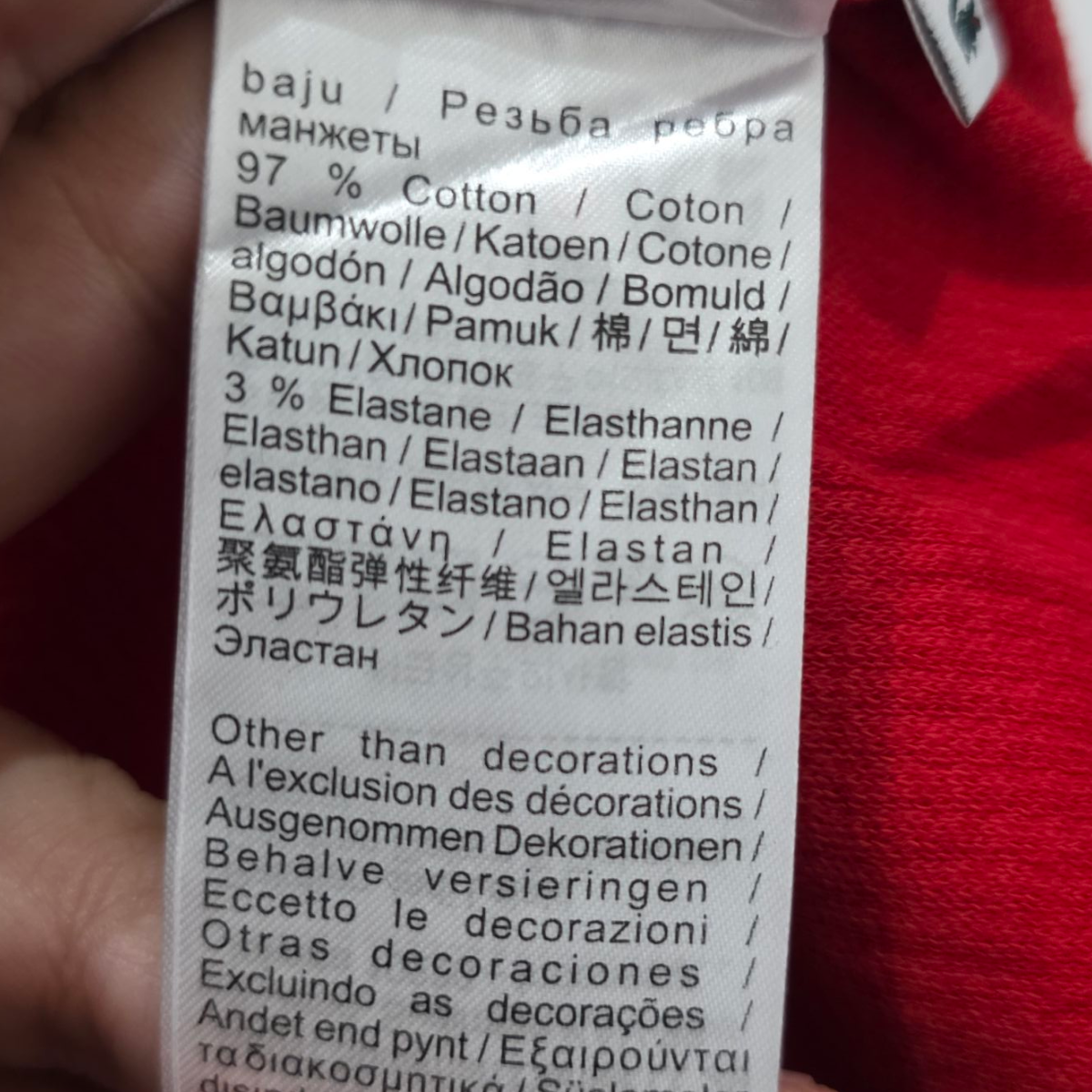 Playera Manga Larga Lacoste Xgrande Xl Rojo