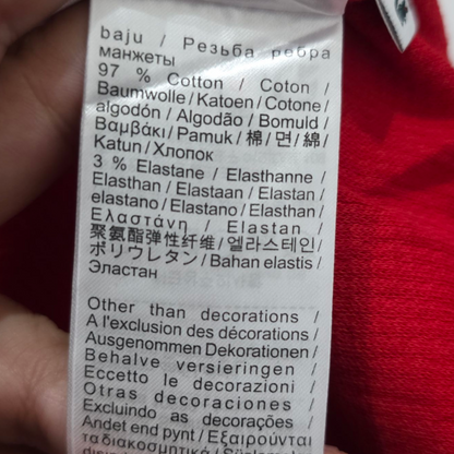 Playera Manga Larga Lacoste Xgrande Xl Rojo